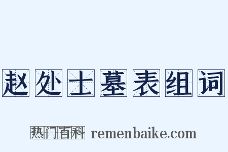 赵处士墓表组词是什么意思的图片